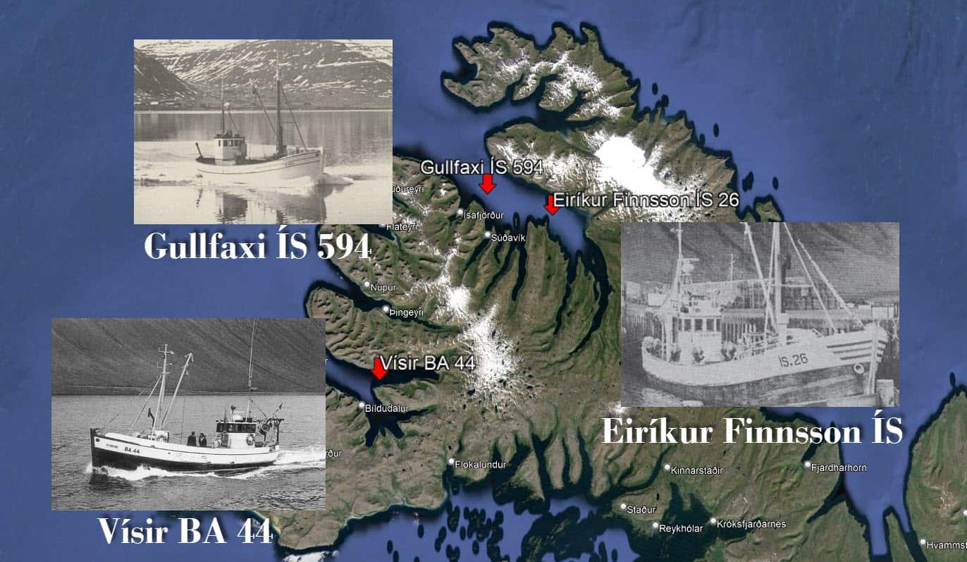 Gullfaxi ÍS 594 – Eiríkur Finnsson ÍS 26 – Vísir BA 44